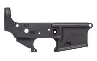 DESCRIPTION Our Aero Precision AR15 Stripped Lower Receiver Black is the perfect base for your custom AR15 build. Machined to mil-spec dimensions, our lowers work with standard AR15 components and ensure the highest quality with a correct component interface. Gen 2 Improvements Upper Tension Screw - Allows users to fine tune the fit of the upper and lower receiver through the use of a nylon tipped tensioning set screw inserted in the grip tang of the lower receiver. This provides a tight fit with any standard AR15 upper receiver. Increased Magwell Flare - Allows for easier insertion of magazines and provides a sleeker look. Includes: Stripped AR15 Lower Receiver, Gen 2 Nylon tipped tensioning set screw Here are some parts to complete your lower Check out our uppers, handguards, and builder sets