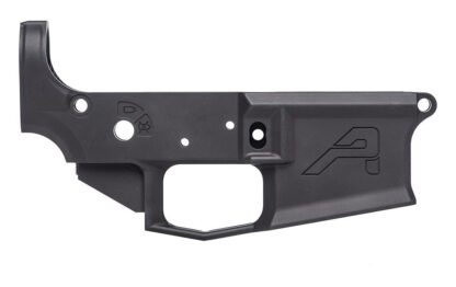 DESCRIPTION The Aero Precision M4E1 Stripped Lower Receiver Black delivers billet aesthetics in a forged package. This custom designed enhanced forging is machined from 7075-T6 Aluminum and compatible with all mil-spec AR15 parts. Aside from the visual upgrades this custom engineered design provides that challenge much more expensive billet options, we have added several functional features to the lower receiver to simplify the assembly process for the at home builder. M4E1 Lower Receiver Improvements: Threaded Bolt Catch Roll Pin - Allows for simple installation of the bolt catch and virtually eliminates the chance to damage the finish during installation (pin included). 1/16" Hex Key required for assembly. Integrated Trigger Guard - Eliminates the possibility of breaking the trigger guard tabs by integrating the trigger guard into the lower, creating a stronger more rigid platform to build upon. Upper Tension Screw - Allows users to fine tune the fit of the upper and lower receiver using a nylon tipped tensioning set screw inserted in the grip tang of the lower receiver. This provides a tight fit with any standard AR15 upper receiver. Threaded Takedown Pin Detent Recess - Allows user to easily install the Takedown Pin detent and spring with the use of a 4-40 set screw (no more launching detents across the room). Increased Magwell Flare - Increased the flare of the magwell to aid in quick and efficient magazine changes. Marked and milled to accept short-throw safety selectors, but will work with standard selectors as well. Includes: Stripped M4E1 Lower Receiver Nylon tipped tensioning set screw Threaded Bolt Catch Pin Here are some parts to complete your lower Check out our uppers, handguards, and builder sets