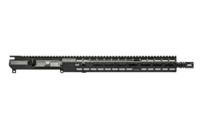 DESCRIPTION This Aero Precision M4E1 16" Enhanced No FA Complete Upper 5.56 Black features the same tried-and-true construction and aesthetics as our M4E1 Enhanced Upper Receivers, without provisions for a forward assist. The M4E1 Enhanced Upper Receiver is a one-piece design combining the handguard mounting platform with the upper receiver itself. Through superior engineering, we have condensed the parts needed to mount a free-floated handguard to a mere 8 screws. Since the handguard mounting surface and upper are of the same forging, not only is it a stronger system, but we are able to make additional lightening cuts to save weight and allow for more efficient cooling. Includes: M4E1 Enhanced Upper Receiver, No Forward Assist 15" Gen 2 Enhanced Handguard 16" 5.56 CMV Barrel Low Profile Gas Block and Mid-Length Gas Tube Port Door Assembly A2 Flash Hider This complete upper receiver does not include BCG or Charging Handle. These products may be selected as add-ons under the FINISH YOUR BUILD tab. M4E1 Enhanced, No Forward Assist Upper Receiver Features: No Forward Assist Custom enhanced forging that gives the upper receiver a "billet look" while maintaining the structural integrity of a forged part. Picatinny profile that blends seamlessly with our Enhanced and ATLAS Series Handguards M4 Feedramps .250 takedown pin holes Laser engraved T-marks Gen 2 Enhanced Handguard Features: 1-piece free float design Built in anti-rotation tabs Scalloped rails Continuous top rail 1.78" inside diameter Compatible with low profile gas blocks Gen 2 Feature - Quick disconnect sling socket at the 3, 6 and 9 o'clock positions M-LOK attachment points 16" 5.56 Barrel Features: 5.56 NATO 16" Barrel, 1/7 twist, 4150 CrMoV, QPQ, gas port drilled .750 gas block journal Mid length gas system, .0785 gas port M4 Feed Ramp Extension HP and MPI tested Standard A2 flash hider