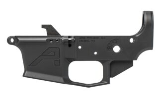 DESCRIPTION The Aero Precision EPC-9 Lower Receiver Black delivers billet aesthetics in a forged package for your next pistol caliber build. This custom-designed enhanced forging is machined from 7075-T6 Aluminum and has several functional features, much like the M4E1, to help simplify the assembly process for the at home builder. EPC-9 Lower Receiver Features: Threaded bolt catch pin for easy installation Integrated enlarged trigger guard to remove any risk of breaking off trigger guard tabs, and provide an overall more rugged platform to build on Threaded takedown pin detent recess to allow for the installation of a detent and spring with a single 4-40 set screw Flared magazine well for quick and easy reloads Proprietary components pre-installed from the factory Standard AR15 takedown/pivot pin lug pattern Machined from custom forged 7075-T6 aluminum Compatible with standard frame GLOCK® magazines Check out our uppers, handguards, and builder sets