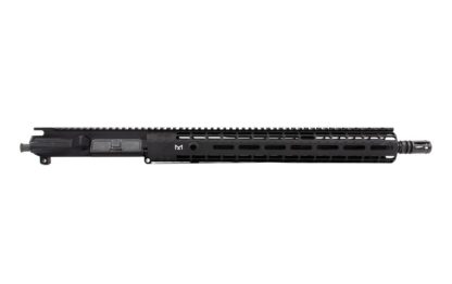 DESCRIPTION This Aero Precision M4E1 16" 5.56 Enhanced Complete Upper Black includes our Gen 2 Enhanced Handguard! Key features include the addition of quick disconnect sling sockets, enhanced milling design for grip and visual appeal and a new profile for the picatinny top rail. Includes: M4E1 Enhanced Assembled Upper Receiver Enhanced Handguard of choice 16" 5.56 Mid-Length CMV Barrel Low Profile Gas Block and Mid Length Gas Tube Product comes assembled This complete upper does not include BCG or Charging Handle. These products may be selected as add-ons M4E1 Upper Features: Forged from 7075 T6 aluminum Precision machined to M4E1 specs M4 feedramps Matte black hard coat anodized Mil 8625 Type 3 Class 2 Laser engraved T-marks (Anodized only) Comes assembled, with port door and forward assist installed Accepts standard AR15/M16 components Handguard mounting platform is forged into the receiver Works with Aero Precision handguards but also fits most BAR-system handguards Barrel nut and wrench are included Gen 2 Enhanced Handguard Features: 1pc free float design Built in anti-rotation tabs Scalloped rails Continuous top rail 1.78" inside diameter fits most muzzle devices and 1.5" suppressors Compatible with low profile gas blocks Gen 2 Feature - Quick disconnect sling socket at the 3, 6 and 9 o'clock positions Gen 2 Feature - Additional milling along flats to aid with gripping and add visual appeal Gen 2 Feature - New profile for the continuous picatinny top rail 16" 5.56 Mid-Length Barrel Features: 5.56 Nato 16" Midlength, 1/7 twist, 4150 CrMoV, QPQ, gas port drilled .750 gas block journal Midlength gas system, .0785 gas port M4 Feed Ramp Extension HP and MPI tested Standard A2 flash hider