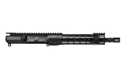 DESCRIPTION This Aero Precision M4E1 Threaded No FA 10.5" 5.56 S-ONE Complete Upper Black features the same tried-and-true construction and aesthetics as our M4E1 Threaded Upper Receivers, without provisions for a forward assist. The included S-ONE handguard is designed with size and weight in mind. Featuring a trimmed down top rail to help minimize weight and overall profile. Our proprietary ATLAS attachment system is a durable and dependable mounting platform, maintaining a slim profile while still providing the strength and stability customers have grown to love from Aero Precision handguards. Includes: M4E1 Threaded Upper Receiver, No Forward Assist 9.2" ATLAS S-ONE Handguard 10.5" 5.56 CMV Barrel Low Profile Gas Block and Carbine Length Gas Tube Port Door Assembly A2 Flash Hider This complete upper receiver does not include BCG or Charging Handle. M4E1 Threaded, No Forward Assist Upper Receiver Features: No Forward Assist Custom enhanced forging that gives the upper receiver a "billet look" while maintaining the structural integrity of a forged part. Picatinny profile that blends seamlessly with our Enhanced and ATLAS Series Handguards M4 Feedramps .250 takedown pin holes ATLAS S-ONE Handguard Features: Front and rear picatinny rail Eliminated center of top rail for weight reduction Indexing grooves in 12:00 position for positive grip control Quick disconnect sling socket at the 3, 6 and 9 o'clock positions 1.3" Inside diameter 1.5" Outside diameter Compatible with mil-spec AR15 upper receivers and barrels M-LOK attachment points 10.5" 5.56 Barrel Features: 5.56 NATO 10.5" Barrel, 1/7 twist, 4150 CrMoV, QPQ, gas port drilled .750 gas block journal Carbine length gas system, .0785 gas port M4 Feed Ramp Extension HP and MPI tested Standard A2 flash hider
