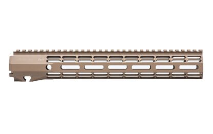 DESCRIPTION The Aero Precision AR15 12" ATLAS R-ONE M-LOK Handguard FDE is the newest addition to the Aero Precision Handguard lineup. Machined from 6061-T6 Aluminum, the R-ONE line of handguards are designed with size and weight in mind, providing the perfect handguard for your lightweight build. Our proprietary ATLAS attachment system is a durable and dependable mounting platform, maintaining a slim profile while still providing the strength and stability customers have grown to love from Aero Precision handguards. Available in M-LOK® profiles with 4.8", 7.25", 9.19", 10.3", 12.56" and 14.94" options. ATLAS The new Aero Taper Lock Attachment System (ATLAS) is both functional and aesthetically pleasing. It features 2 mirrored tapered locking nuts that provide evenly distributed clamping pressure across a custom engineered barrel nut with use of a turnbuckle screw. A ratcheting detent further secures the design while providing positive registration during installation. By design, the even pressure of the ATLAS system avoids distortion of the handguard often seen with current applications during installation. All hardware mounting parts are included with the purchase of an ATLAS Handguard. Lightweight By Design M-LOK Handguard Weights: 4.8" - 3.9 oz / 7.25" - 5.22 oz / 9.19" - 6.03 oz / 10.3" - 6.7 oz / 12.56" - 8 oz / 14.94" - 9.07 oz Mounting Hardware Weight: 1.9 oz (same across all ATLAS Handguard options) Features: Full top picatinny rail for optional attachments Quick disconnect sling socket at the 3, 6 and 9 o'clock positions Compatible with low profile gas blocks 1.3" Inside diameter 1.5" Outside diameter Compatible with mil-spec AR15 upper receivers and barrels NOT Compatible with M4E1 Enhanced Upper Receivers Check out our upper and lowers also available in a builder set ATLAS Handguards are designed to match seamlessly with our M4E1 Threaded Upper Receivers. Additionally, they are compatible with any Mil-Spec AR-15 upper receivers as well. However, they may not be compatible with billet upper receivers due to indexing tabs. Save when you buy them as a combo. Please note: The ATLAS Handguards are NOT compatible with our M4E1 Enhanced Upper Receiver