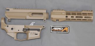 The Aero Precision EPC-9 7" S-ONE Builder Set FDE (matched receiver set + 7" Atlas S-ONE handguard) set is Precision machined from 2 custom 7075-T6 Aluminum forgings and features a last round bolt hold open. This EPC-9 Receiver Set is compatible with standard frame Glock magazines and accepts 9x19 or .40S&W when using the appropriate bolt carrier, barrel and magazine combination.