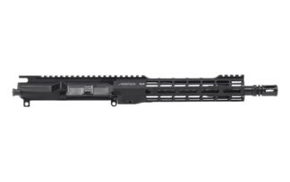 DESCRIPTION This Aero Precision M4E1 Threaded 10.5" 5.56 Atlas S-ONE Complete Upper receiver features the same tried-and-true construction and aesthetics as our M4E1 Threaded Upper Receivers, without provisions for a forward assist. The included S-ONE handguard is designed with size and weight in mind. Featuring a trimmed down top rail to help minimize weight and overall profile. Our proprietary ATLAS attachment system is a durable and dependable mounting platform, maintaining a slim profile while still providing the strength and stability customers have grown to love from Aero Precision handguards. Includes: M4E1 Threaded Upper Receiver, No Forward Assist 9.2" ATLAS S-ONE Handguard 10.5" 5.56 CMV Barrel Low Profile Gas Block and Carbine Length Gas Tube Port Door Assembly A2 Flash Hider This complete upper receiver does not include BCG or Charging Handle. M4E1 Threaded, No Forward Assist Upper Receiver Features: No Forward Assist Custom enhanced forging that gives the upper receiver a "billet look" while maintaining the structural integrity of a forged part. Picatinny profile that blends seamlessly with our Enhanced and ATLAS Series Handguards M4 Feedramps .250 takedown pin holes ATLAS S-ONE Handguard Features: Front and rear picatinny rail Eliminated center of top rail for weight reduction Indexing grooves in 12:00 position for positive grip control Quick disconnect sling socket at the 3, 6 and 9 o'clock positions 1.3" Inside diameter 1.5" Outside diameter Compatible with mil-spec AR15 upper receivers and barrels M-LOK attachment points 10.5" 5.56 Barrel Features: 5.56 NATO 10.5" Barrel, 1/7 twist, 4150 CrMoV, QPQ, gas port drilled .750 gas block journal Carbine length gas system, .0785 gas port M4 Feed Ramp Extension HP and MPI tested Standard A2 flash hider