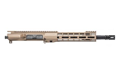 DESCRIPTION This Aero Precision M4E1 Threaded 11.5" 556 Complete Upper ATLAS S-ONE Handguard FDE complete upper includes our new ATLAS S-ONE Handguard! The S-ONE line of handguards are designed with size and weight in mind, providing the perfect addition to your lightweight build. Our proprietary ATLAS attachment system is a durable and dependable mounting platform, maintaining a slim profile while still providing the strength and stability customers have grown to love from Aero Precision handguards. Includes: M4E1 Threaded Assembled Upper Receiver 9" ATLAS S-ONE M-LOK Handguard 11.5" 5.56 CMV Barrel, Carbine Length Lo