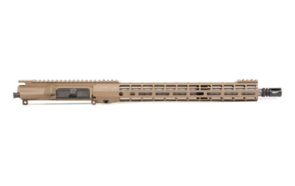 DESCRIPTION This Aero Precision M4E1 Threaded 16" 223 Wylde Fluted Complete Upper ATLAS S-ONE FDE  includes our new ATLAS S-ONE Handguard! The S-ONE line of handguards are designed with size and weight in mind, providing the perfect addition to your lightweight build. Our proprietary ATLAS attachment system is a durable and dependable mounting platform, maintaining a slim profile while still providing the strength and stability customers have grown to love from Aero Precision handguards. Includes: M4E1 Threaded Assembled Upper Receiver ATLAS S-ONE Handguard of choice 16" .223 Wylde Fluted Mid-Length Stainless Steel Barrel Low Profile Gas Block and Mid-Length Gas Tube Product comes assembled This complete upper does not include BCG or Charging Handle. These products may be selected as add-ons under the FINISH YOUR BUILD tab M4E1 Threaded Upper Receiver Features: New enhanced forging that gives the upper receiver a "billet look" New picatinny profile that blends seamlessly with our Enhanced Series Handguards M4 Feedramps .250 takedown pin holes Laser engraved T-marks Includes port door and forward assist installed ATLAS S-ONE Handguard Features: Front and rear picatinny rail Eliminated center of top rail for weight reduction Indexing grooves in 12:00 position for positive grip control Quick disconnect sling socket at the 3, 6 and 9 o'clock positions Compatible with low profile gas blocks 1.3” Inside diameter 1.5” Outside diameter Compatible with mil-spec AR15 upper receivers and barrels Learn More about our NEW ATLAS S-ONE Hanguards 16" .223 Fluted Stainless Steel Mid-Length Barrel Features: .223 Wylde 16" Mid-Length Barrel, 1/8 Twist 416R Stainless Steel Bead Blasted Finish .750 gas block journal Mid-length gas system M4 Feed Ramp Extension HP and MPI tested Standard A2 flash hider ALL NEW Fluted Design Barrel Weight: 27 oz