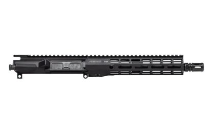 DESCRIPTION This Aero Precision M4E1 Threaded 10" .300 Blackout Complete Upper Receiver ATLAS R-ONE Handguard! The R-ONE handguards are designed with size and weight in mind, while still providing plenty of real-estate to accommodate any attachment needs the end user may have. Our proprietary ATLAS attachment system is a durable and dependable mounting platform, maintaining a slim profile while still providing the strength and stability customers have grown to love from Aero Precision handguards. Includes: M4E1 Threaded Assembled Upper Receiver ATLAS R-ONE Handguard  10" .300 Blackout CMV Barrel Low Profile Gas Block and Pistol Length Gas Tube Product comes assembled This complete upper does not include BCG or Charging Handle. These products may be selected as add-ons under the FINISH YOUR BUILD tab The muzzle brake that comes with this complete upper receiver is NOT pinned nor welded to this barrel. M4E1 Threaded Upper Receiver Features: New enhanced forging that gives the upper receiver a "billet look" New picatinny profile that blends seamlessly with our Enhanced Series Handguards M4 Feedramps .250 takedown pin holes Laser engraved T-marks Includes port door and forward assist installed ATLAS R-ONE Handguard Features: Full top picatinny rail for optional attachments Quick disconnect sling socket at the 3, 6 and 9 o'clock positions Compatible with low profile gas blocks 1.3” Inside diameter 1.5” Outside diameter Compatible with mil-spec AR15 upper receivers and barrels Learn More about our NEW ATLAS Handguards 10" .300 Blackout Barrel Features: Length: 10" Twist: 1 in 7 Muzzle: 5/8x24 Threaded Material: 4150 Crome Moly Vanadium Finish: QPQ corrosion resistant finish both inside and out Gas Block: .750 Gas Port: .0935 Gas System Length: Pistol Weight: 21oz M4 Barrel Extension HP and MPI Tested