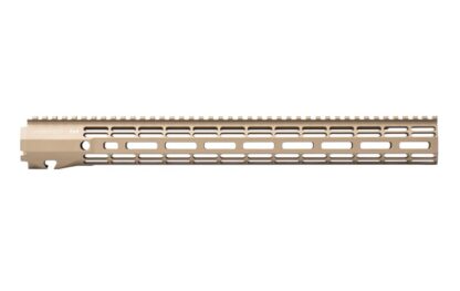 DESCRIPTION The Aero Precision AR15 16.6" ATLAS R-ONE M-LOK Handguard FDE  is the newest addition to the Aero Precision Handguard lineup. Machined from 6061-T6 Aluminum, the R-ONE line of handguards are designed with size and weight in mind, providing the perfect handguard for your lightweight build. Our proprietary ATLAS attachment system is a durable and dependable mounting platform, maintaining a slim profile while still providing the strength and stability customers have grown to love from Aero Precision handguards. Available in M-LOK® profiles with 4.8", 7.3", 9.2", 10.3", 12.6" and 15" options. ATLAS The new Aero Taper Lock Attachment System (ATLAS) is both functional and aesthetically pleasing. It features 2 mirrored tapered locking nuts that provide evenly distributed clamping pressure across a custom engineered barrel nut with use of a turnbuckle screw. A ratcheting detent further secures the design while providing positive registration during installation. By design, the even pressure of the ATLAS system avoids distortion of the handguard often seen with current applications during installation. All hardware mounting parts are included with the purchase of an ATLAS Handguard. Lightweight By Design M-LOK Handguard Weights: 4.8" - 3.9 oz / 7.3" - 5.22 oz / 9.2" - 6.03 oz / 10.3" - 6.7 oz / 12.6" - 8 oz / 15" - 9.07 oz Mounting Hardware Weight: 1.9 oz (same across all ATLAS Handguard options) Check out our upper and lowers also available in a builder set Features: Full top picatinny rail for optional attachments Quick disconnect sling socket at the 3, 6 and 9 o'clock positions Compatible with low profile gas blocks 1.3" Inside diameter 1.5" Outside diameter Compatible with mil-spec AR15 upper receivers and barrels NOT Compatible with M4E1 Enhanced Upper Receivers ATLAS Handguards are designed to match seamlessly with our M4E1 Threaded Upper Receivers. Additionally, they are compatible with any Mil-Spec AR-15 upper receivers as well. However, they may not be compatible with billet upper receivers due to indexing tabs. Save when you buy them as a combo. Please note: The ATLAS Handguards are NOT compatible with our M4E1 Enhanced Upper Receiver. Check out our Uppers and Lowers to make a Builder Set