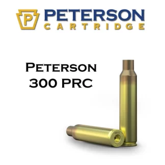 DESCRIPTION Peterson Brass 300 PRC Unprimed Box of 50 All Peterson Cartridge casings come in one of their plastic ammo boxes. Made in the U.S.A. Peterson Cartridge Co is committed to producing Match-Grade Brass that enables our customers to get more reloads per casing than industry average. Warning: Only use Peterson Cartridge Co. casings in firearms in good condition, designed, marked, and chambered for this cartridge. Do not use Peterson Cartridge Co casings for “fire forming” or any other purpose other than what they were designed and tested for. Peterson retains no responsibility for the enclosed casings if they are used outside of the manufacturer’s recommendations. This is not loaded ammunition. Peterson Brass 300 PRC Unprimed Box of 50 Check out our other Reloading Supplies