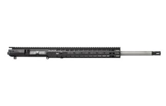 DESCRIPTION This Aero Precision M5E1 22" 6.5 Creedmoor Stainless Fluted Complete Upper includes our Gen 2 Enhanced Handguard! Key features include the addition of quick disconnect sling sockets, enhanced milling design for grip and visual appeal and a new profile for the picatinny top rail. Includes: M5E1 Assembled Upper Receiver Gen 2 Enhanced Handguard  22" 6.5 Creedmoor Fluted Stainless Steel Barrel Low Profile Gas Block and Rifle Length Gas Tube Product comes assembled This complete upper does not include a BCG or Charging Handle.  M5E1 Upper Features: Forged from 7075 T6 aluminum Precision machined to our specs M4 feedramps Laser engraved T-marks (Anodized only) .2795” takedown pin holes Accepts standard AR .308 components Comes with forward assist and port door installed Handguard mounting platform is forged into the receiver NEW Gen 2 Enhanced Handguard Features: Added quick disconnect sling socket at the 3, 6 and 9 o'clock positions Milled additional surfaces along flats to aid with gripping and add visual appeal New profile of the Picatinny Top Rail 1pc free float design Rail is Machined from 6061-T6 Aluminum Built in Anti-Rotation tabs Scalloped rails Continuous top rail 1.78" inside diameter fits most muzzle devices and 1.5" suppressors Compatible with low profile gas blocks 22" 6.5 Creedmoor Fluted Stainless Steel Barrel, Rifle Length Features: 6.5 Creedmoor 22" Barrel, 1/8 twist, 416R Stainless Steel, gas port drilled .936 gas block journal Rifle length gas system M4 Feed Ramp Extension HP and MPI tested Standard .308 A2 flash hider