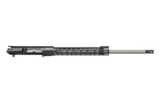 DESCRIPTION This Aero Precision M5 24" 6.5 Creedmoor Stainless Fluted S-ONE Complete Upper includes our ATLAS S-ONE Handguard! The S-ONE line of handguards are designed with size and weight in mind, providing the perfect addition to your lightweight build. Our proprietary ATLAS attachment system is a durable and dependable mounting platform, maintaining a slim profile while still providing the strength and stability customers have grown to love from Aero Precision handguards. Includes: M5 (.308) Threaded Assembled Upper Receiver 15" M-LOK ATLAS S-ONE Handguard 24" 6.5 Creedmoor Fluted Stainless Steel Barrel, Rifle Length Low Profile Gas Block and Rifle Length Gas Tube .308 A2 Birdcage Flash Hider Product comes assembled This complete upper does not include BCG or Charging Handle.  M5 Assembled Upper Receiver Features: Forged from 7075 T6 aluminum M4 Feedramps .2795 takedown pin holes Laser engraved T-marks DPMS High Profile (.210) Tang) Includes port door and forward assist ATLAS S-ONE Handguard Features: Front and rear picatinny rail Eliminated center of top rail for weight reduction Indexing grooves in 12:00 position for positive grip control Quick disconnect sling socket at the 3, 6 and 9 o'clock positions Compatible with low profile gas blocks 1.3