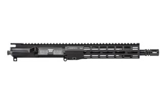 DESCRIPTION This Aero Precision M4E1 Threaded 10.5" 5.56 Atlas R-ONE Complete Upper receiver features the same tried-and-true construction and aesthetics as our M4E1 Threaded Upper Receivers. The R-ONE handguards are designed with size and weight in mind, while still providing plenty of real-estate to accommodate any attachment needs the end user may have. Our proprietary ATLAS attachment system is a durable and dependable mounting platform, maintaining a slim profile while still providing the strength and stability customers have grown to love from Aero Precision handguards. Includes: M4E1 Threaded Upper Receiver 9.2" ATLAS R-ONE Handguard 10.5" 5.56 CMV Barrel Low Profile Gas Block and Carbine Length Gas Tube Port Door Assembly A2 Flash Hider This complete upper receiver does not include BCG or Charging Handle. M4E1 Threaded Upper Receiver Features: New enhanced forging that gives the upper receiver a "billet look" New picatinny profile that blends seamlessly with our Enhanced Series Handguards M4 Feedramps .250 takedown pin holes Laser engraved T-marks Includes port door and forward assist installed ATLAS S-ONE Handguard Features: Front and rear picatinny rail Eliminated center of top rail for weight reduction Indexing grooves in 12:00 position for positive grip control Quick disconnect sling socket at the 3, 6 and 9 o'clock positions 1.3" Inside diameter 1.5" Outside diameter Compatible with mil-spec AR15 upper receivers and barrels M-LOK attachment points 10.5" 5.56 Barrel Features: 5.56 NATO 10.5" Barrel, 1/7 twist, 4150 CrMoV, QPQ, gas port drilled .750 gas block journal Carbine length gas system, .0785 gas port M4 Feed Ramp Extension HP and MPI tested Standard A2 flash hider