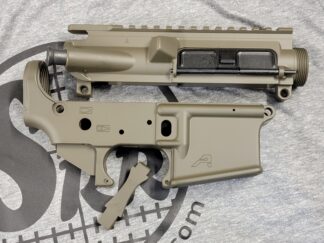 DESCRIPTION Our Aero Precision AR15 Receiver Set OD Green Cerakote is the perfect base for your custom AR15 build. Machined to mil-spec dimensions, our lowers work with standard AR15 components and ensure the highest quality with a correct component interface. Includes: Stripped AR15 Gen 2 Lower Receiver in OD Green Cerakote H-232Q (info on Cerakote Firearm Coating) Nylon tipped tensioning screw Billet Trigger Guard - OD Green DESCRIPTION The AR15 Assembled Upper Receiver comes with the port door and forward assist already installed. Forged from 7075-T6 aluminum, this assembled upper is precision machined to mil- spec M16/M4 specifications and features M4 feedramps. Match this upper with one of our AR15 lower receivers for a solid and dependable fit. Features: M4 Feedramps .250 takedown pin holes Port door and forward assist installed